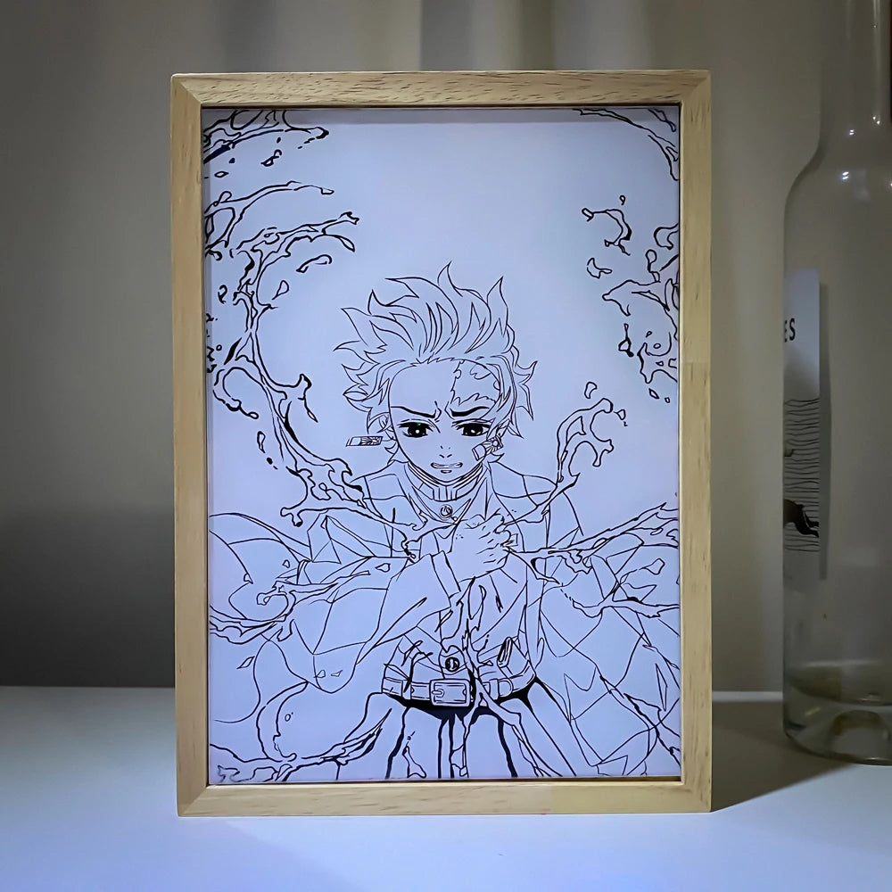 Demon Slayer Multicolor LED Art Design