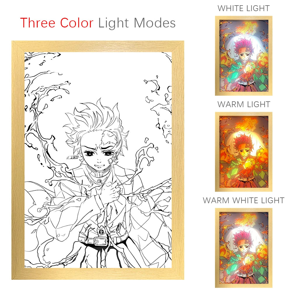 Demon Slayer Multicolor LED Art Design