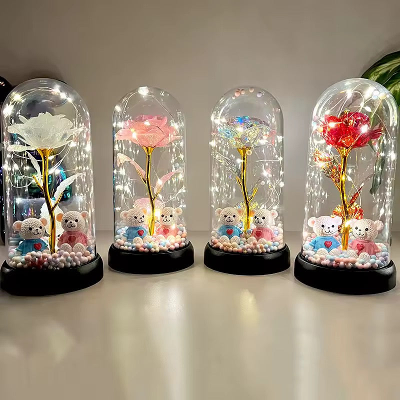 Enchanted Rose Glass Dome