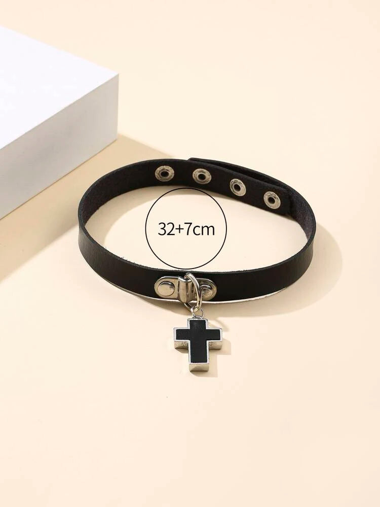 Cross Charm Choker