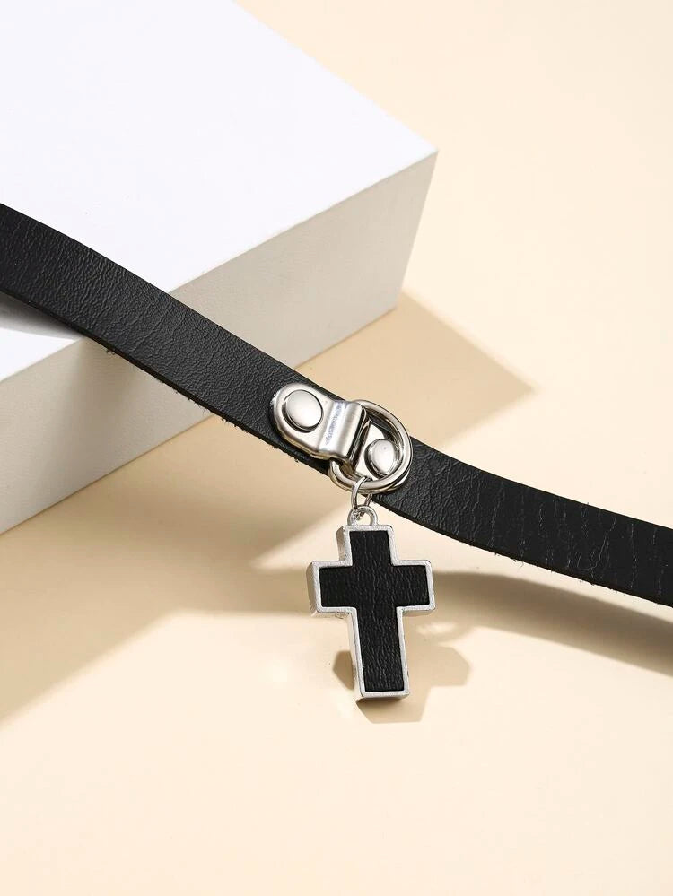 Cross Charm Choker