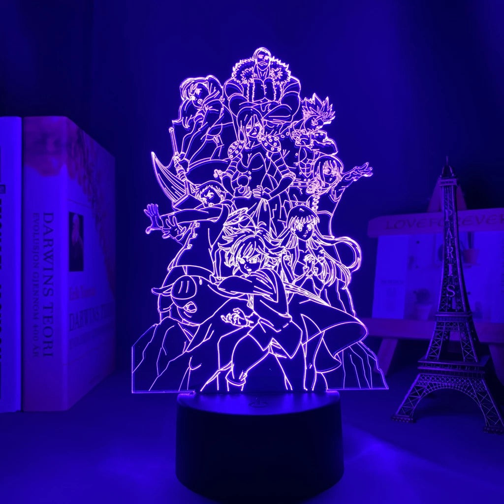 Lámpara 3D Acrílica Siete Pecados Capitales