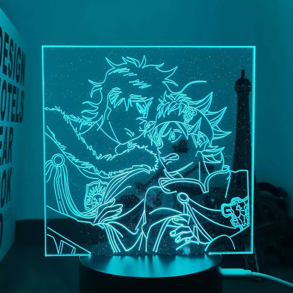 Lámpara 3D Acrílico Trébol Negro