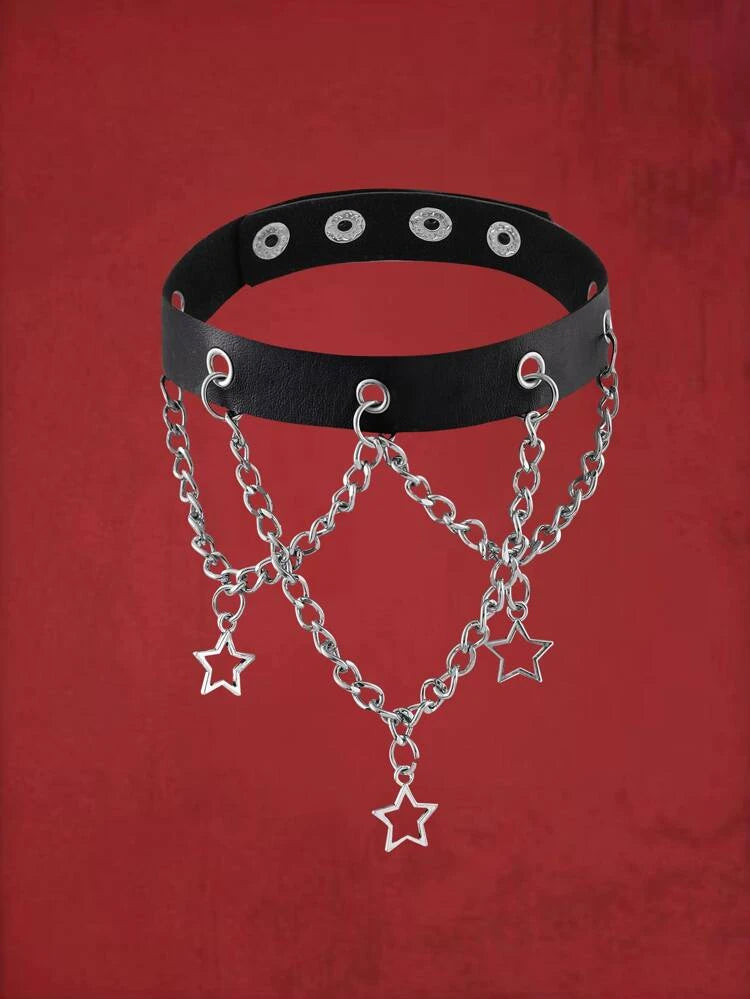 Gargantilla Cadenas Estrellas