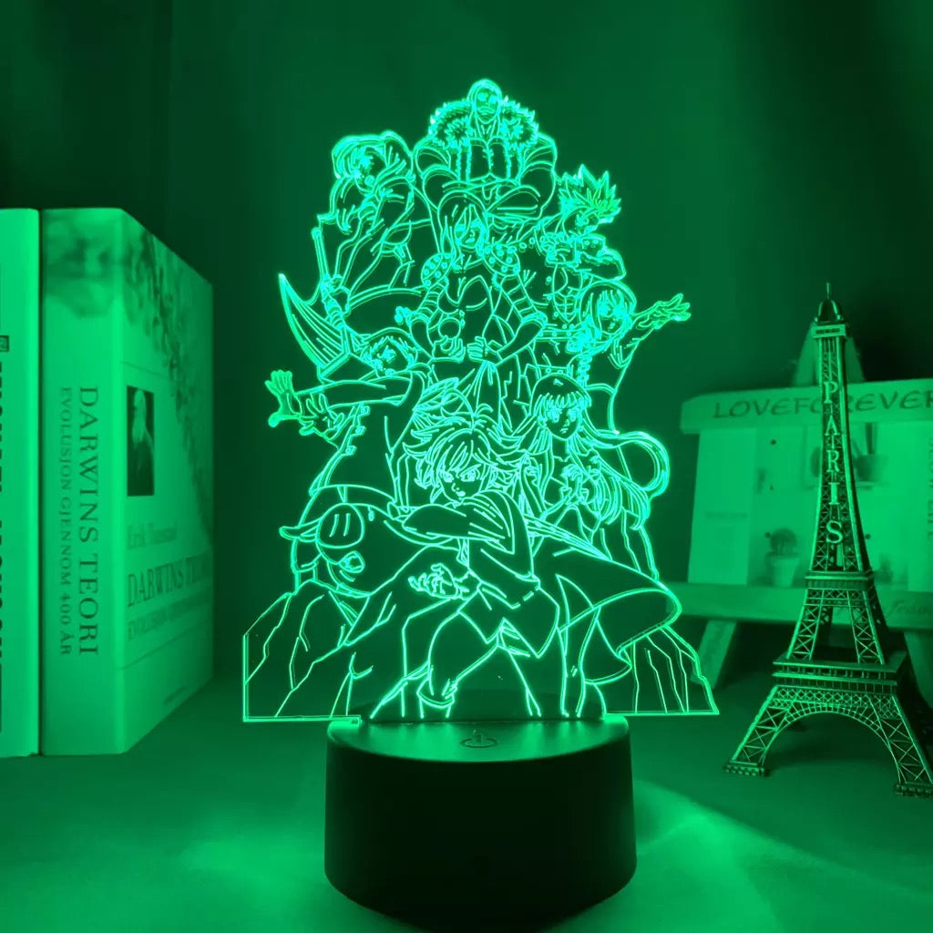 Lámpara 3D Acrílica Siete Pecados Capitales