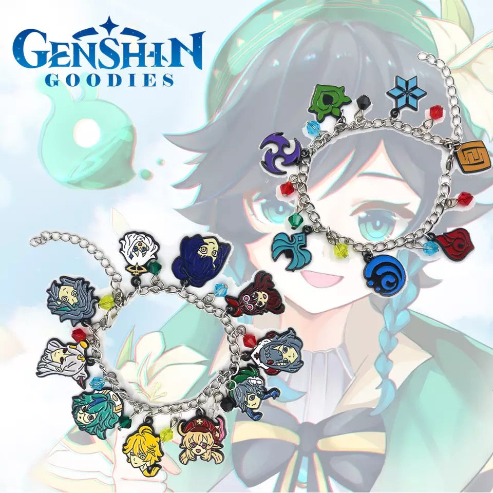 Impacto de Genshin: pulsera con dijes