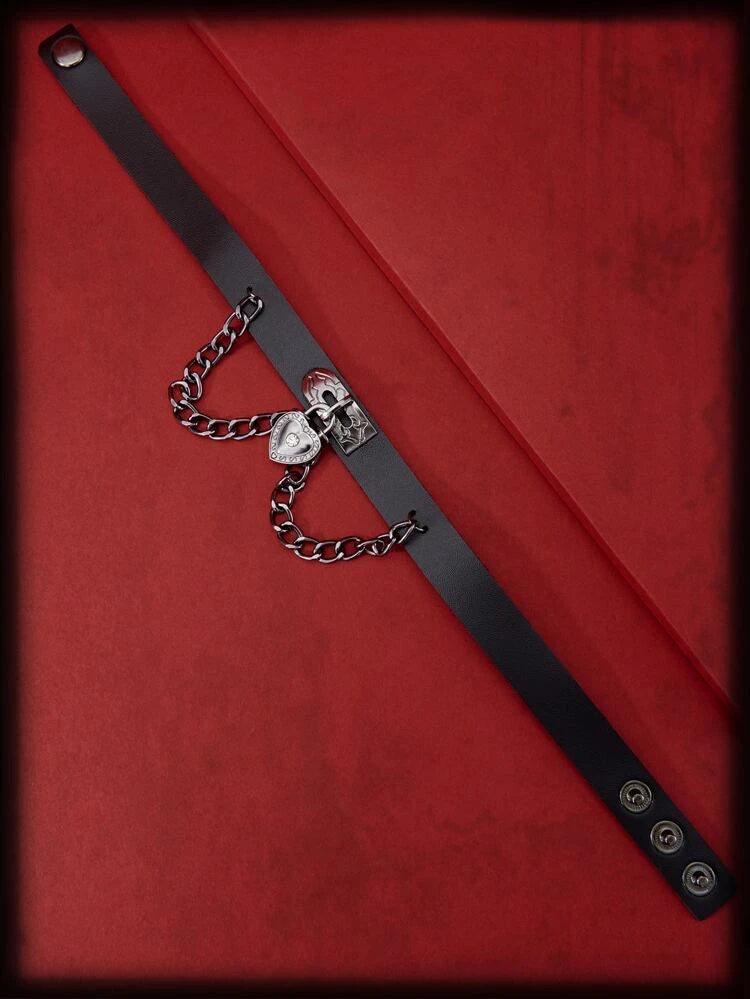 Gargantilla de cadena de corazón oscuro