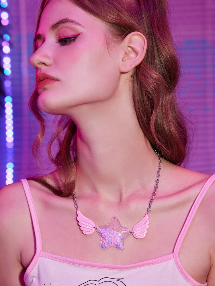 Wings & Star Charm Necklace