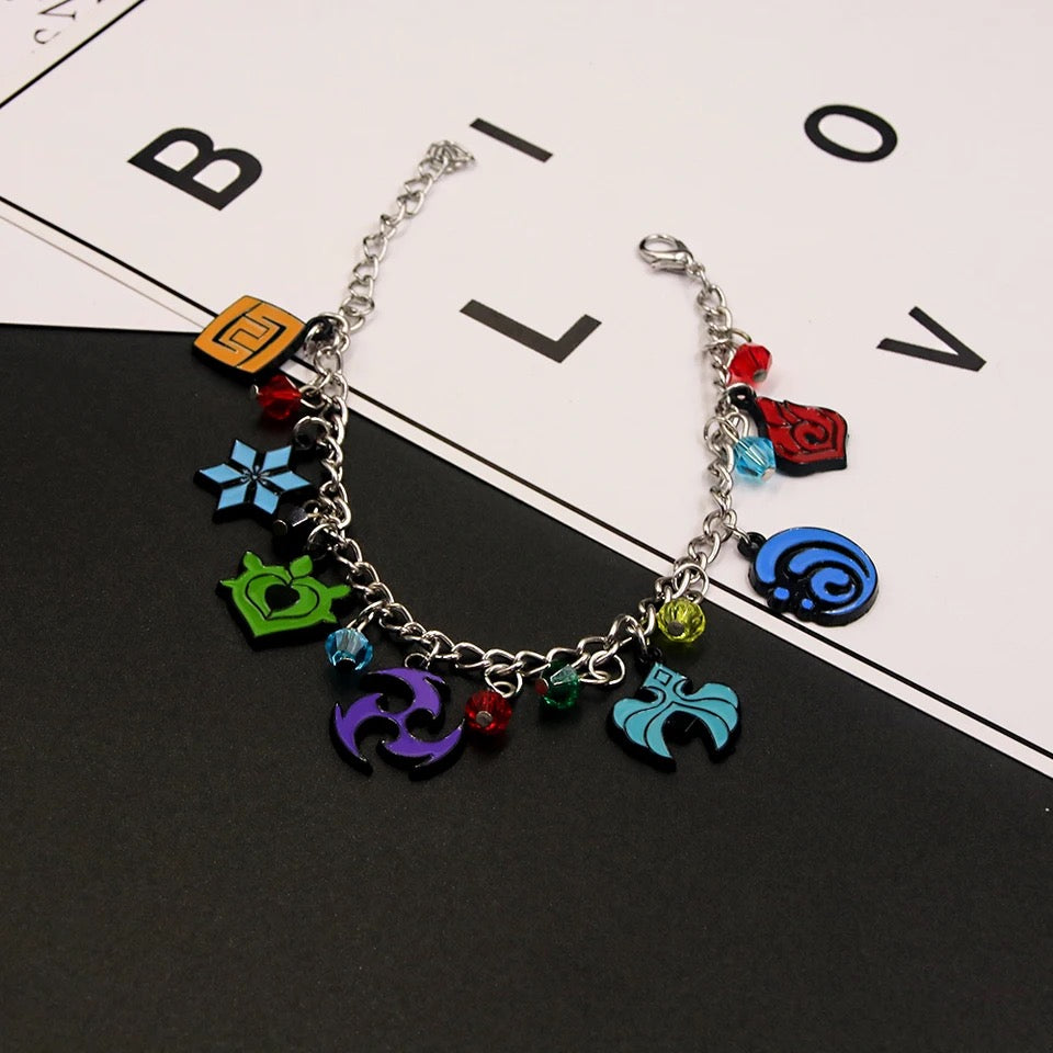 Impacto de Genshin: pulsera con dijes