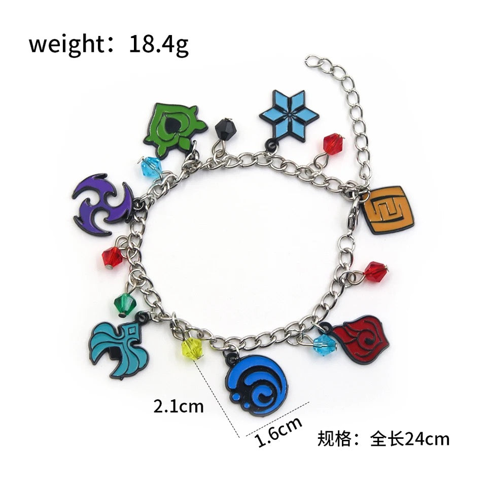 Impacto de Genshin: pulsera con dijes