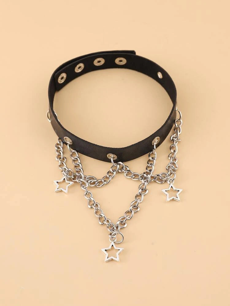 Gargantilla Cadenas Estrellas