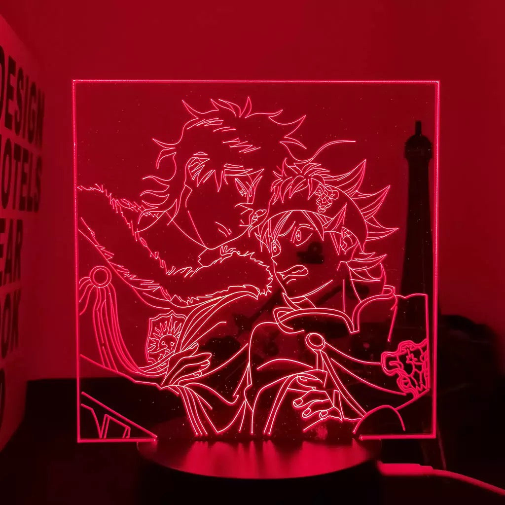 Lámpara 3D Acrílico Trébol Negro