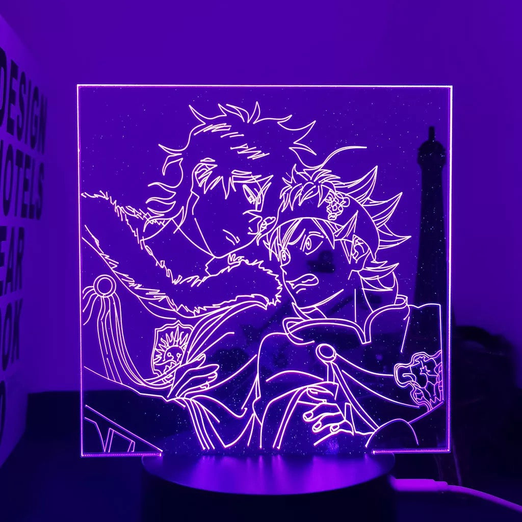Lámpara 3D Acrílico Trébol Negro