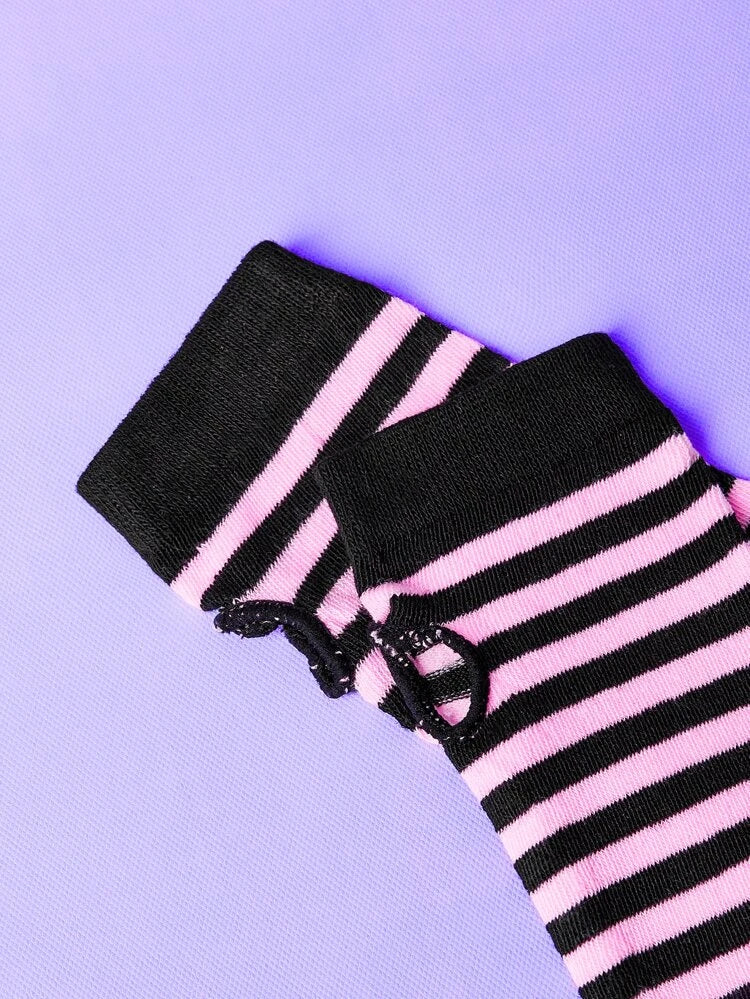 Guantes sin dedos a rayas