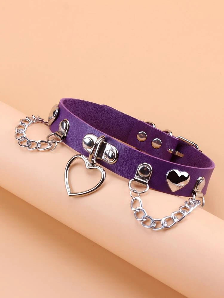 Gargantilla de cadena y corazón de anime