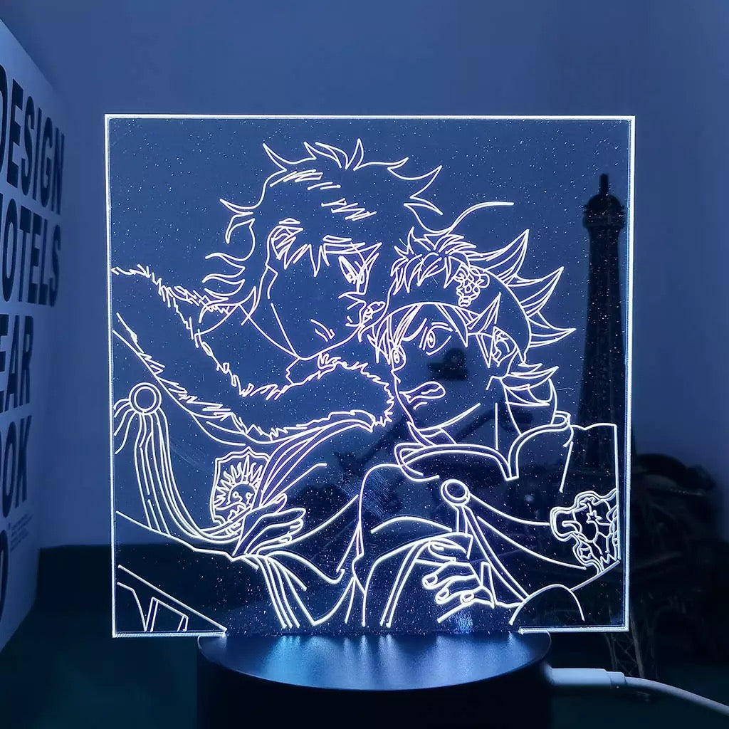Lámpara 3D Acrílico Trébol Negro