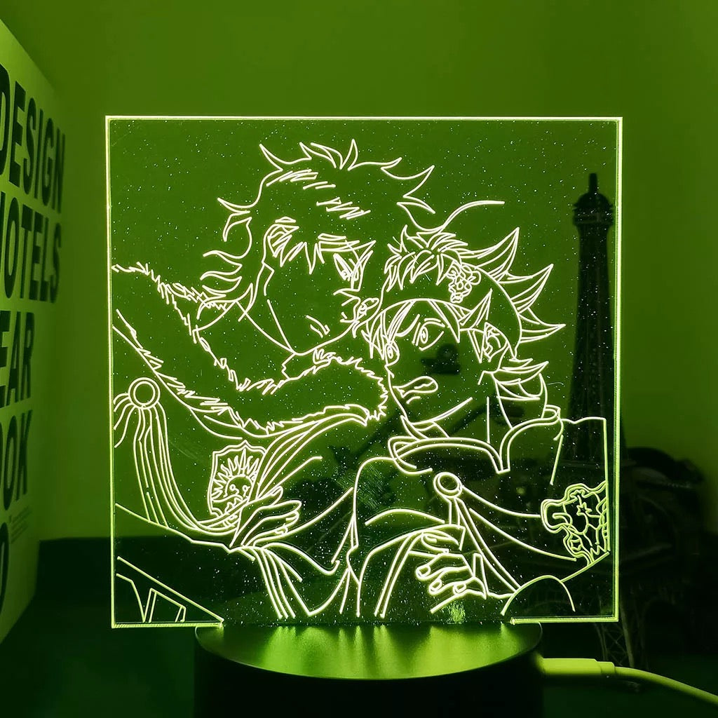 Lámpara 3D Acrílico Trébol Negro
