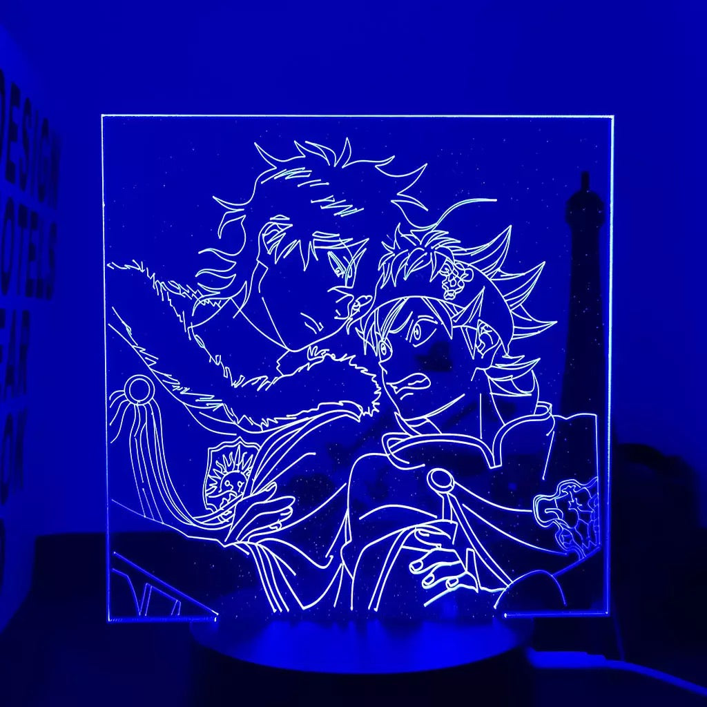Lámpara 3D Acrílico Trébol Negro