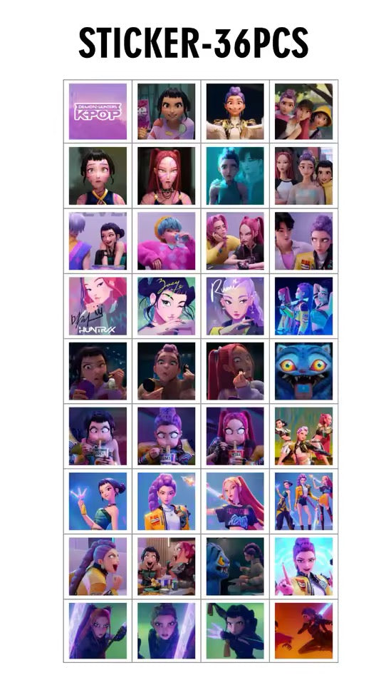 K-Pop Demon Hunters Card + Sticker Set