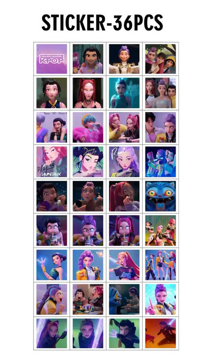 K-Pop Demon Hunters Card + Sticker Set