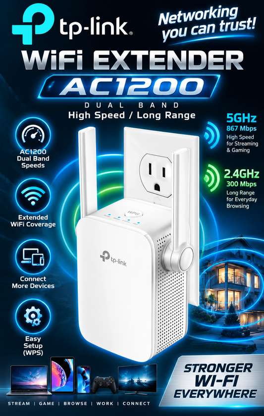 TP-Link WiFi Extender 2.4GHz & 5GHz