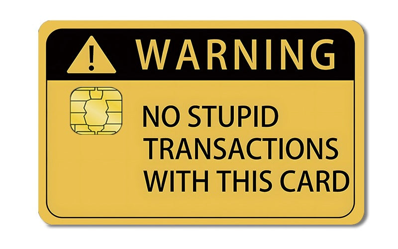 WARNING VISA Card Skin