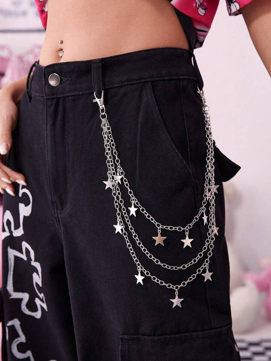 Silver Stars Waist Chain