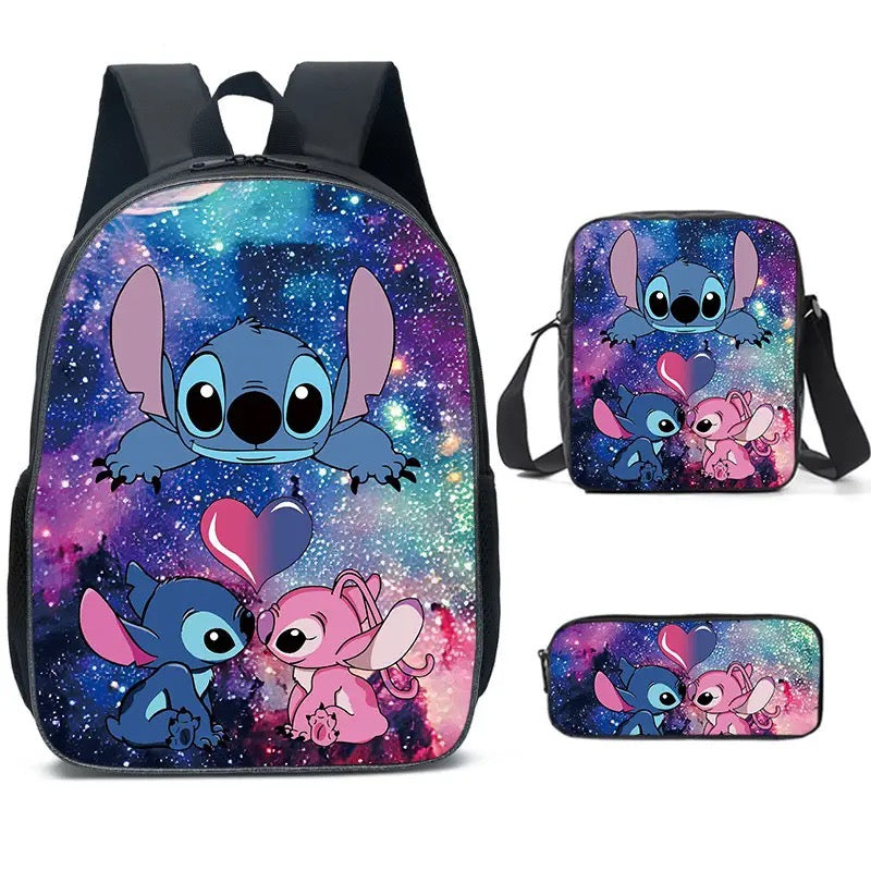 Lilo & Stitch Backpack Lunch Kit + Pencil Case Bundle