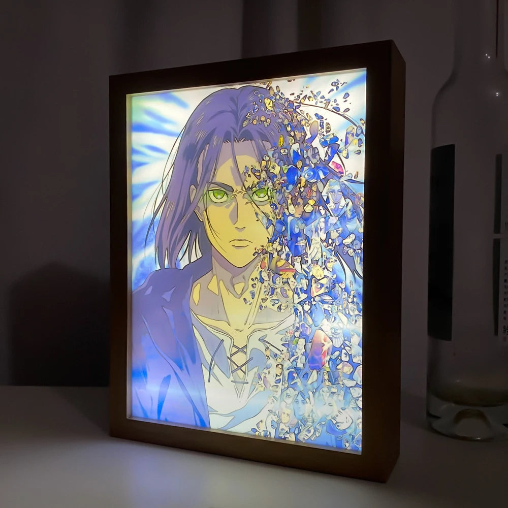 Diseño artístico LED multicolor de Attack on Titan