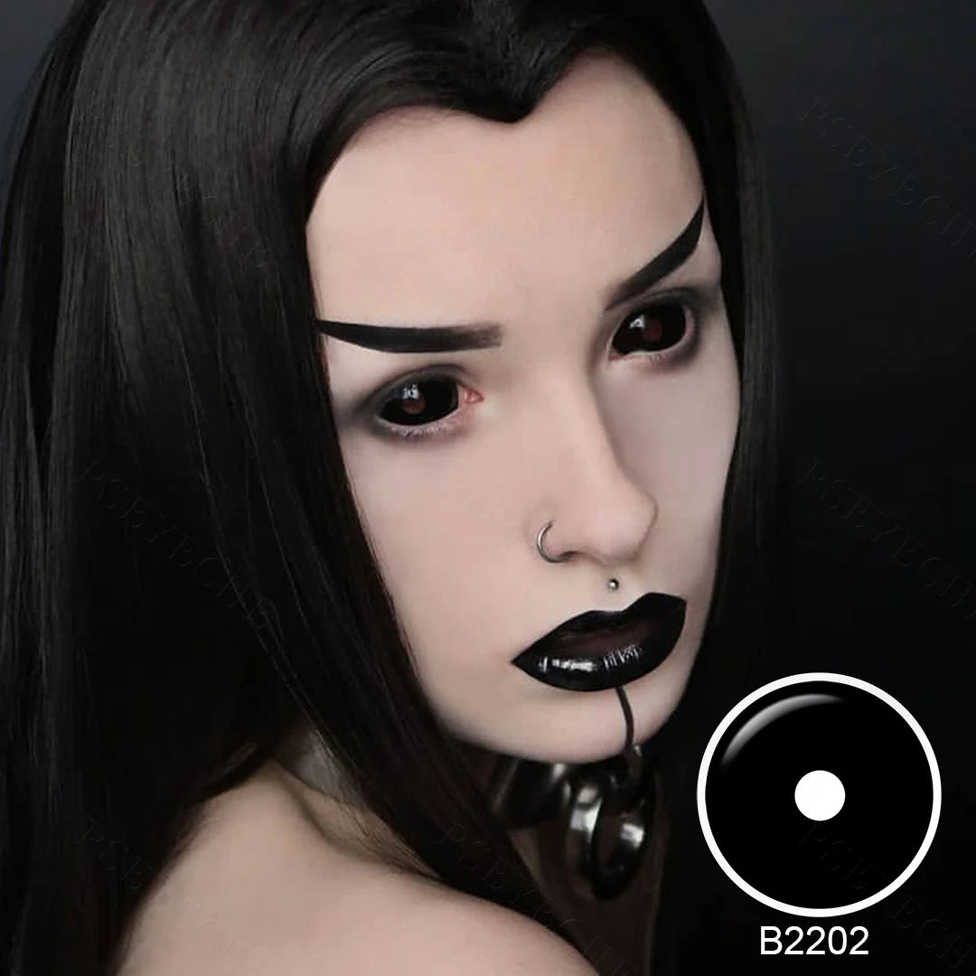 Black Cosplay Full Sclera Contact Lenses