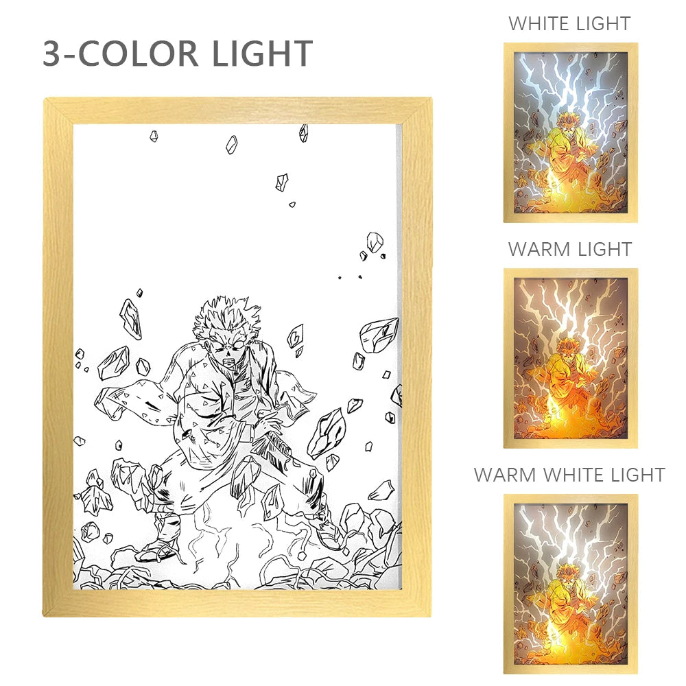 Demon Slayer Multicolor LED Art Design