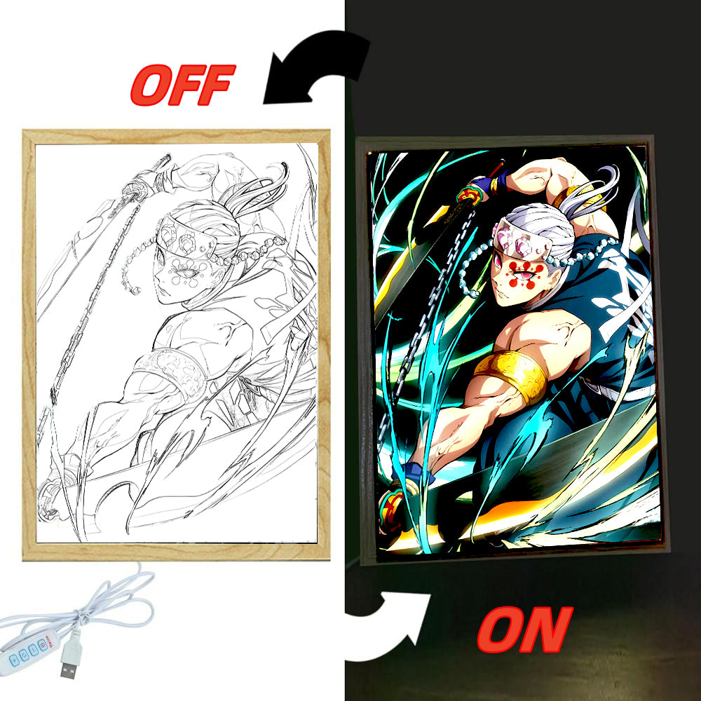 Demon Slayer Multicolor LED Art Design