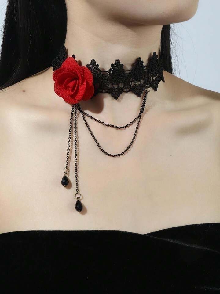 Red Rose Choker