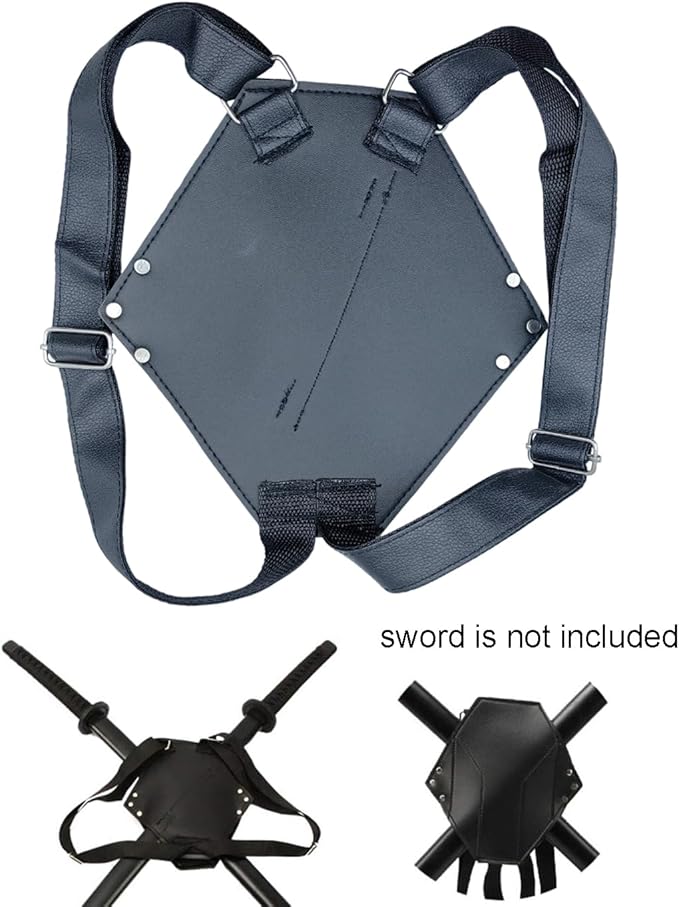 Dual Sword Leather Back Strap