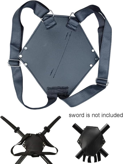 Dual Sword Leather Back Strap
