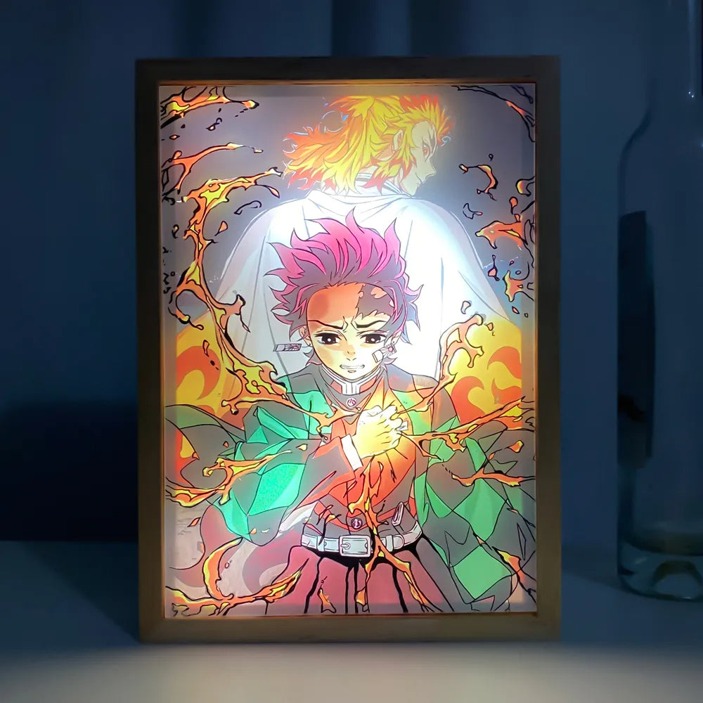 Diseño artístico LED multicolor de Demon Slayer