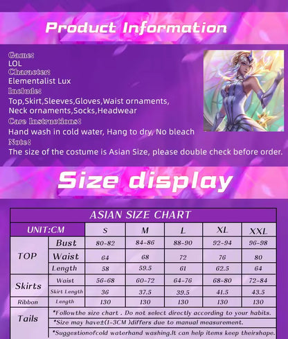 League of Legends Lux Elementalist Cosplay (PRE-ORDER)