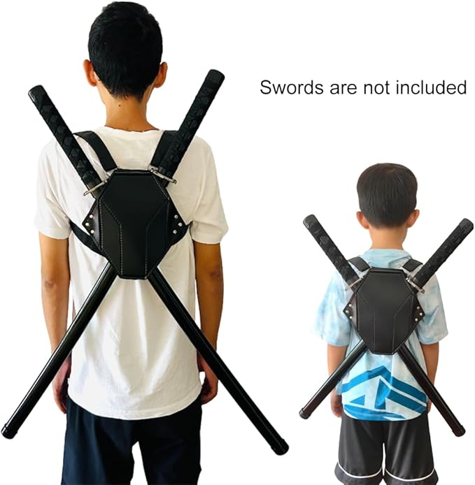 Dual Sword Leather Back Strap