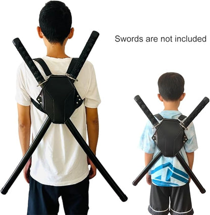 Dual Sword Leather Back Strap