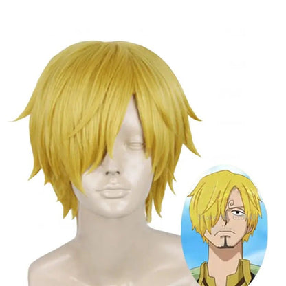 Peluca de cosplay de Sanji de una pieza