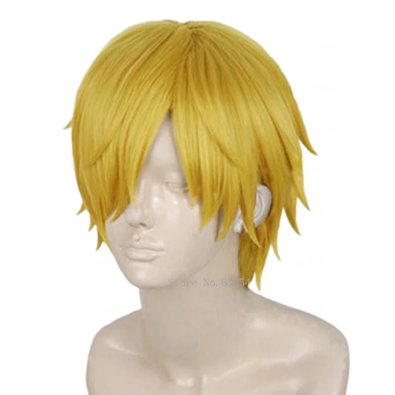 Peluca de cosplay de Sanji de una pieza