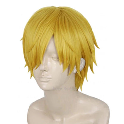 Peluca de cosplay de Sanji de una pieza