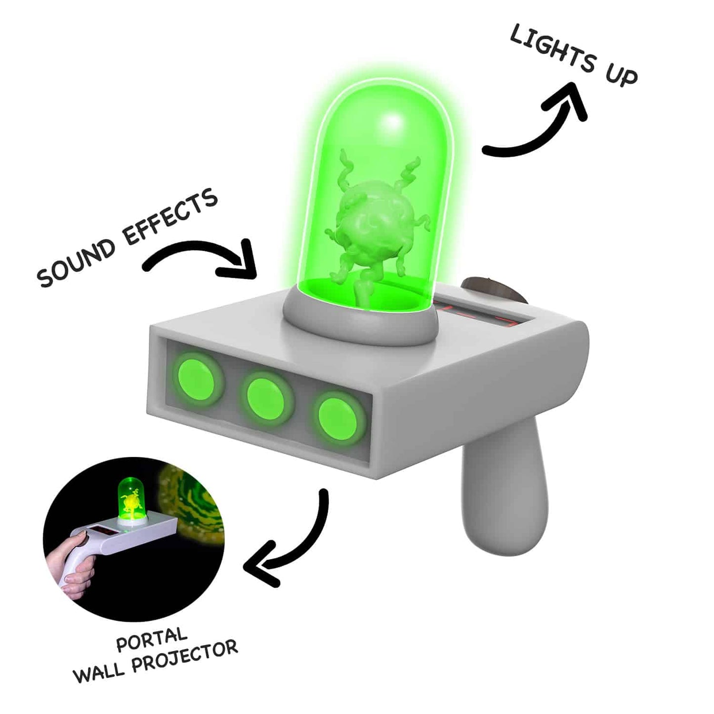 Rick y Morty Portal Gun (luces y sonidos)