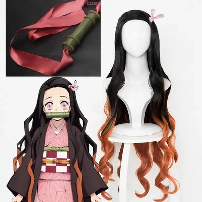 Peluca de cosplay Demon Slayer Nezuko