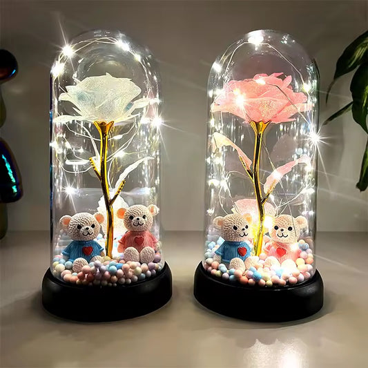 Enchanted Rose Glass Dome