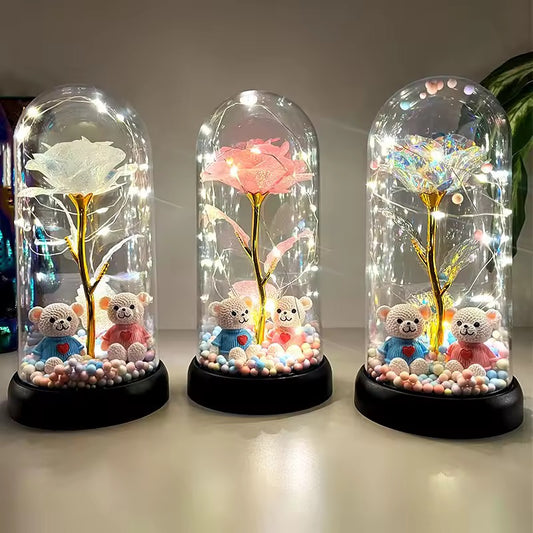 Enchanted Rose Glass Dome