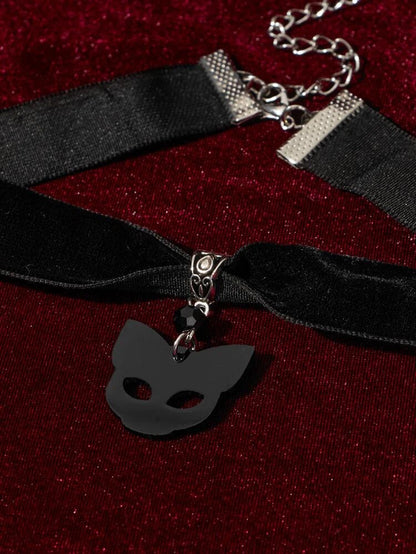 Cat Head Charm Choker