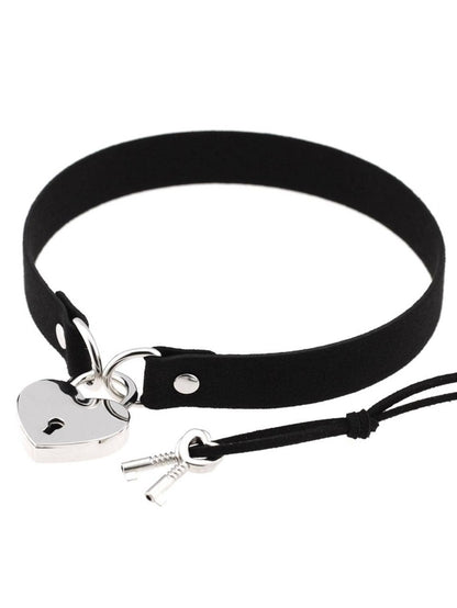 Heart Lock Choker with Key