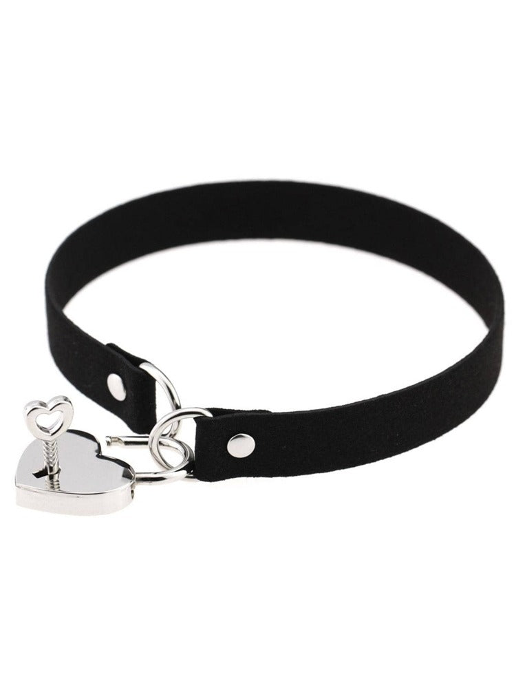 Heart Lock Choker with Key