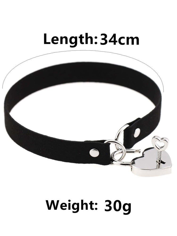 Heart Lock Choker with Key